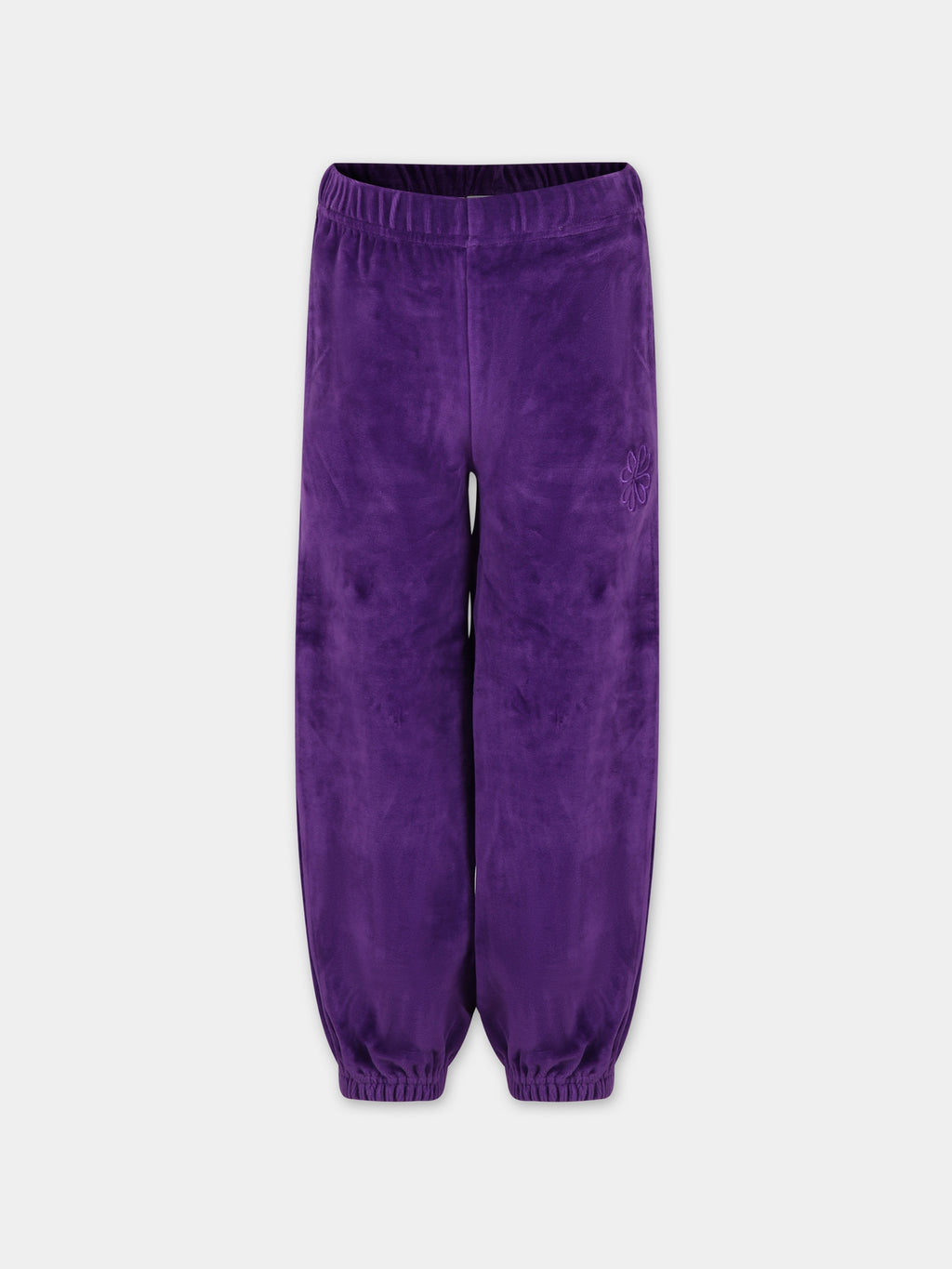 Pantaloni viola per bambina con cuori